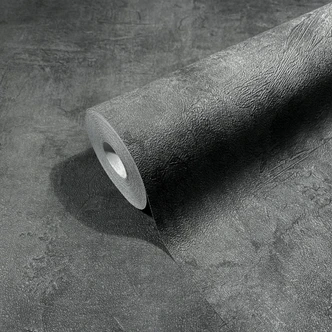 Vliesbehang in betonlook antraciet structuur 