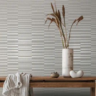Carta da parati in tessuto non tessuto a righe orizzontali moderne in bianco Carta da parati in tessuto non tessuto a righe orizzontali moderne in bianco