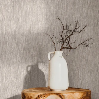 Non-woven tapet i textilutseende med strukturerad yta grå, brun slät 