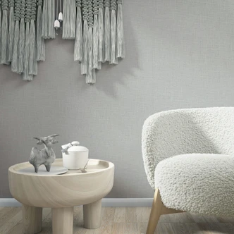 Vliestapete Textil, Struktur Uni Modern matt in Beige Grau 