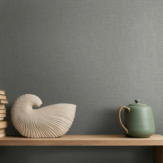 Vliestapete Textil, Struktur Uni Modern matt in Grau Braun 