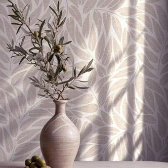 Vliestapete Blätter Floral Natur matt in Beige 