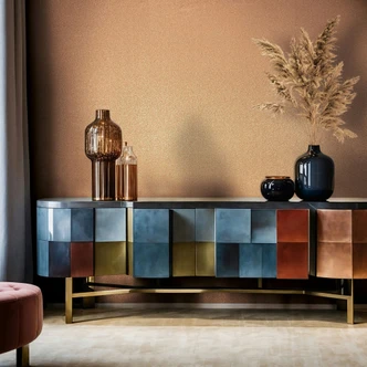 Vliestapete Putzstruktur Uni Modern glänzend in Kupfer - Papis Loveday Vliestapete Putzstruktur Uni Modern glänzend in Kupfer - Papis Loveday