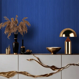 Non-woven wallpaper lines stripes modern, classic matt in blue  