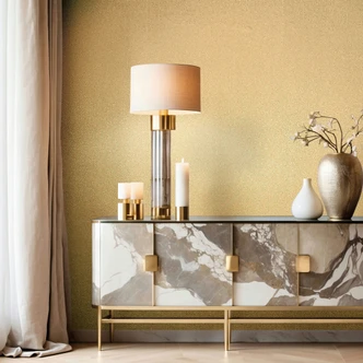 Papier peint intissé crépi uni moderne brillant en or  