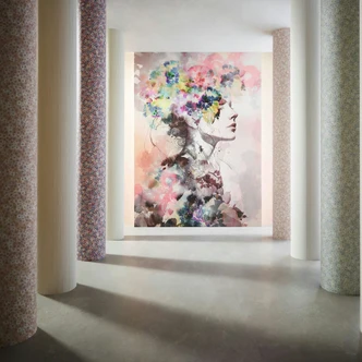 Wall Mural Face, Flowers Crush Designer in Colorful 2,70 x 1,98m 