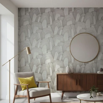 Vliestapete 3D-Optik, Hügel Grafisch Geometrisch in Grau Vliestapete 3D-Optik, Hügel Grafisch Geometrisch in Grau