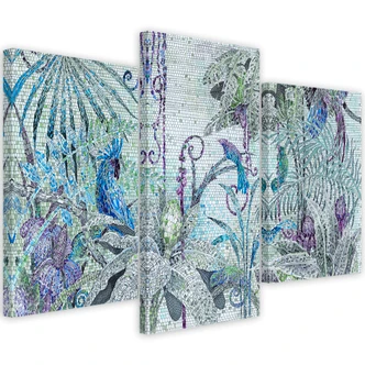 Leinwandbild 3 teilig, Mosaik -Dschungel 