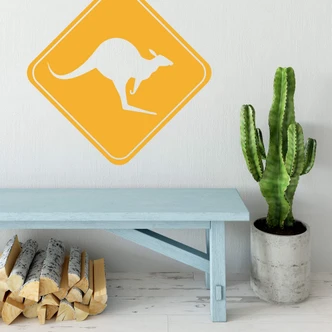 Wandtattoo Achtung Känguru Wandtattoo Achtung Känguru