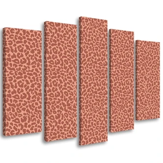 Leinwandbild 5 teilig, Leopard Leopard Pelfpatches Muster 