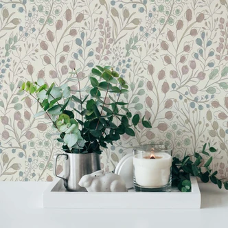 Blommig vit rosa tapet - non-woven tapet A.S. Création 