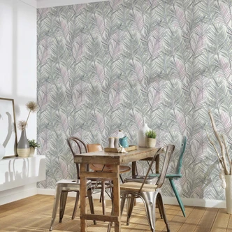 tapet blomstret grågrøn - non-woven tapet A.S. Création 