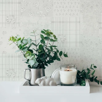 blomstret tapet gråhvid - non-woven tapet landhus A.S. Création - mat og lys struktur 