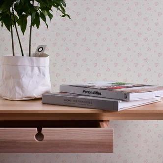 Blomstertapet grå rød - non-woven tapet landhus A.S. Création - mat og lys struktur 