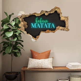 Muursticker Hakuna Matata - neon stijl 