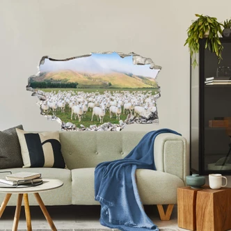 3D Muursticker Colombo - Schapen in Nieuw Zeeland 