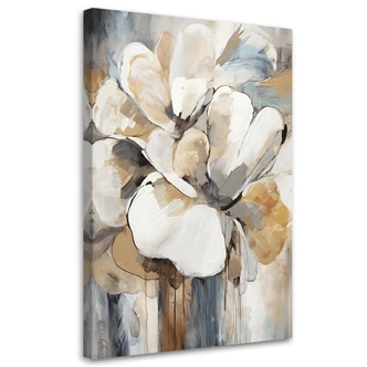 Leinwandbild, Beigefarbene Blumen 