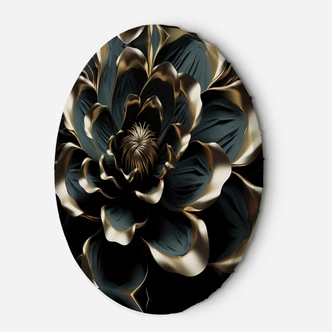 Rundes Leinwandbild 3D Lotusblume Abstraktion AI 