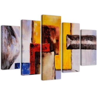 Leinwandbild 5 teilig, Bunte Abstraktion 