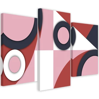 Leinwandbild 3 teilig, Geometrische Abstraktionsformen 