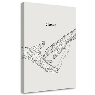 Leinwandbild Line Art Näher 