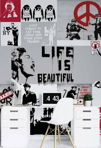Fototapete, Banksy Collage 