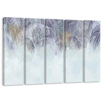 Leinwandbild 5 teilig, Palmenblätter 