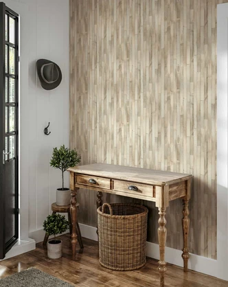 Non-woven tapet i trælook med korn beige trælook Non-woven tapet i trælook med korn beige trælook