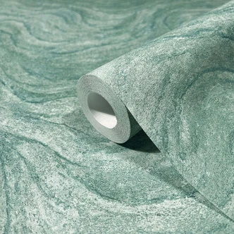 vliesbehang met steeneffect groen marmer look 