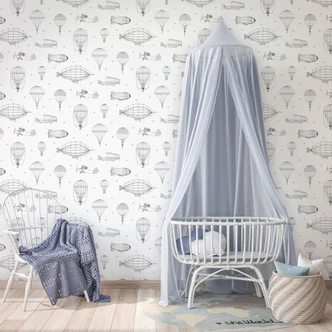 Kindertapete, Vliestapete mit Illustration Kids Walls weiß, schwarz 