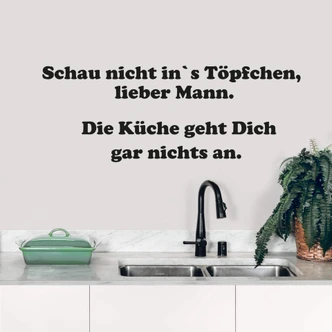 Wandtattoo Schau nicht ins Töpfchen, lieber Mann... 