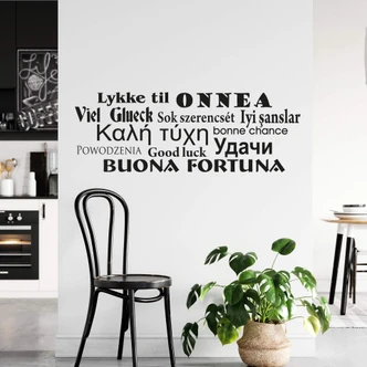 Wandtattoo Viel Glück mehrsprachig 