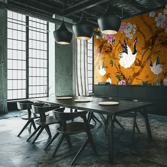 WallpaperPhoto wallpaper Japanese style, Orange graphic 3.40 x 2.65 m 