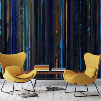 Abstract Bamboo Wallpaper Photo Wallpaper, Blue Striped 2.70 x 2.12 m 