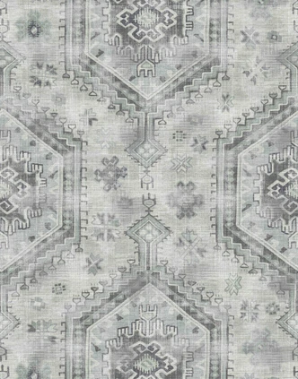 Fototapete Bildtapete Vintage Orientteppich Muster in Grau im Modernen Ethno Stil 2,7 x 2,12 m 