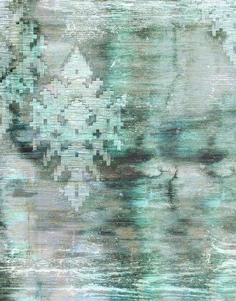 Fototapete Bildtapete Abstrakte Textur mit Ornament Muster in Blau Grau 2,7 x 2,12 m 