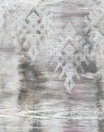 Fototapete Wandtapete mit Motiv Abstrakte Struktur mit Ornament Formen in Hellgrau 2,7 x 2,12 m 