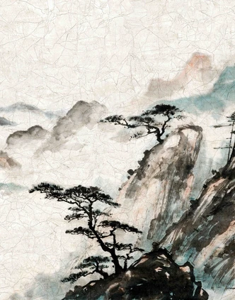 Fototapete Wandtapete mit Motiv Ornament Medaillon Muster in Beige Greige 2,7 x 2,12 m 