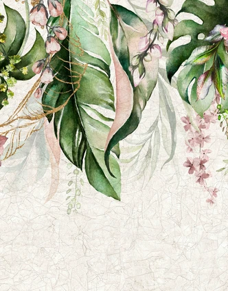 Fototapete Bildtapete Abstrakte Struktur mit Ornament Formen in Petrol Grün Rost 2,7 x 2,12 m 