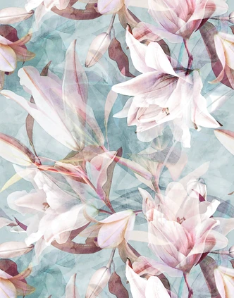 Fototapete Motivtapete Abstrakte Textur mit Ornament Formen in Blau Grau 2,7 x 2,12 m 