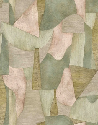 Fototapete Motivtapete Abstrakte Geometrie Formen in Salbeigrün Beige Rosé 2,7 x 2,12 m 