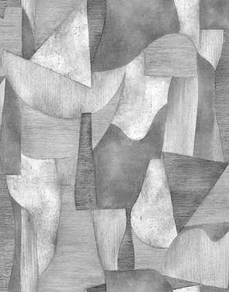 Fototapete Motivtapete Abstrakte Geometrie Collage in Grau mit Struktur 2,7 x 2,12 m 