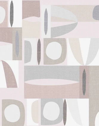 Fototapete Motivtapete Abstrakte Geometrie in Offwhite & Greige im Mid-Century Stil 2,7 x 2,12 m 