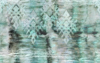 Fototapet med motiv Nebige Pixelstruktur i grått och blått 2,7 x 4,24 m 