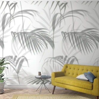 Fototapete in Blattmotiv Grau ,Floral 2,70 x 1,59 m 