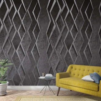3D antraciet motief behang,Grafisch 2,70 x 1,59 m 