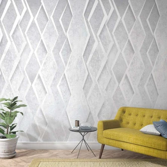 3D geprint behang grijs, grafisch 2.70 x 1.59 m 