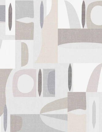 Fototapete Motivtapete Geometrische Formen in Greige und Offwhite 3,4 x 2,65 m 