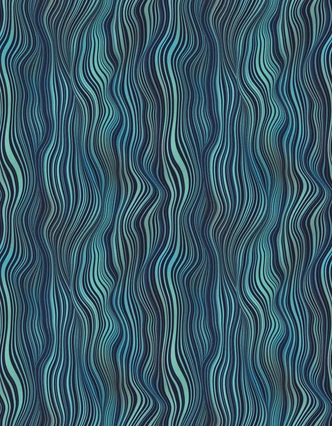 Fototapete Wandtapete mit Motiv Wellenlinien Muster in Blaugrün und Navy 3,4 x 2,65 m 