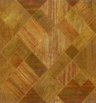 Fototapete Wandtapete mit Motiv Geometrisches Karo-Muster in Goldoptik 3,4 x 3,18 m 